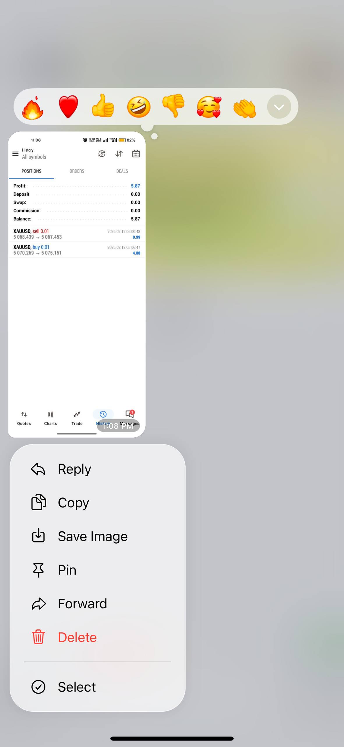 XAUUSD trades +$5.87 profit